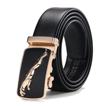 Men Genuine Leather Strap Belt Automatic Buckle Pants With Bull Leather Mid Youth Business Korean Wave Casual Fashion Pants Strap