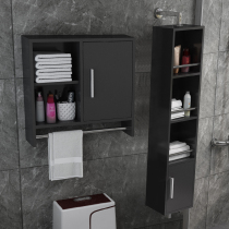 Bathroom side cabinet wall-mounted oak solid wood rotating storage side cabinet toilet storage mirror cabinet toilet upper cabinet