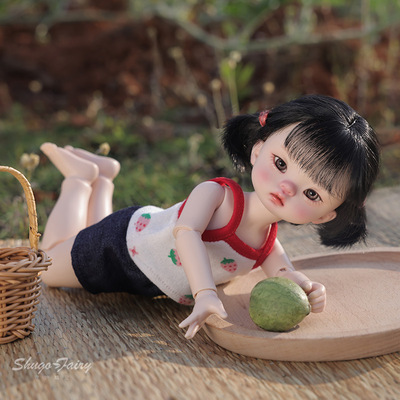 taobao agent Genuine BJD doll 6 points Wandy Summer Straw Hat Girl cute pier joint doll full set of handmade makeup