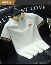 European station high-end polo shirt mens short-sleeved summer new European goods net red embroidery lapel half-sleeve t-shirt Paul shirt
