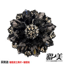 Minmei counter original buckle imported Super Flash Diamond prismatic collar buckle sleeve chain cufflinks fur accessories flower-shaped cufflinks