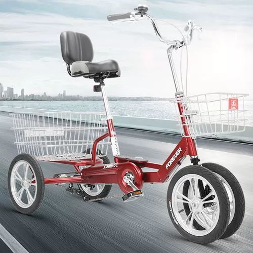 Трехколесный велосипед для пожилых людей, стальная рама с педалями для взрослых