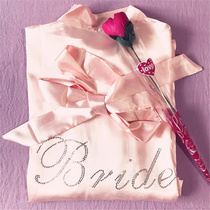 Champagne Pink Sexy Sleeping Robe Party Bride Bride Bridesmaid Embroidered with Wedding Makeup Morning Gown Custom