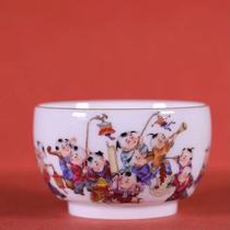 Jue Kiln Enamel Color Bazi Figure Cylinder Cup Tea Cup Single Cup (Hua Yixuan)