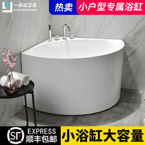 Free-standing acrylic small apartment triangular bathtub mini home adult fan-shaped simple Net red bathtub pool deep bubble