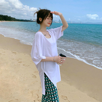 Fashion Casual Sports Suit Women Summer Thin short sleeves net Red Fried Street Loose-Reduced Broadlegged Pants Two Sets of Damp