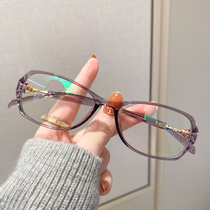 TR90 myopia glasses female quality models can be equipped with color-changing anti-blue frame Korean version of Tide super light plain mirror
