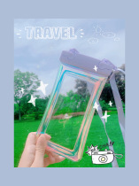 Solid color bubble inflatable colorful transparent mobile phone waterproof bag Apple Huawei universal sealed touch screen swimming diving cover