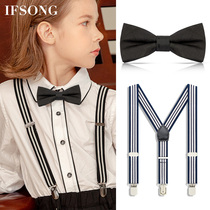 Childrens Strap Clothed Suit Pants with loose elastic pants Clip Non-Slide Primary School Show