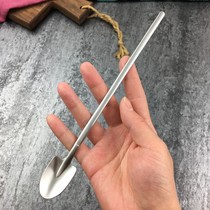 Sanding 304 stainless steel long handle mixing spoon seasoning coffee spoon small spoon head spade ice spoon dessert honey spoon