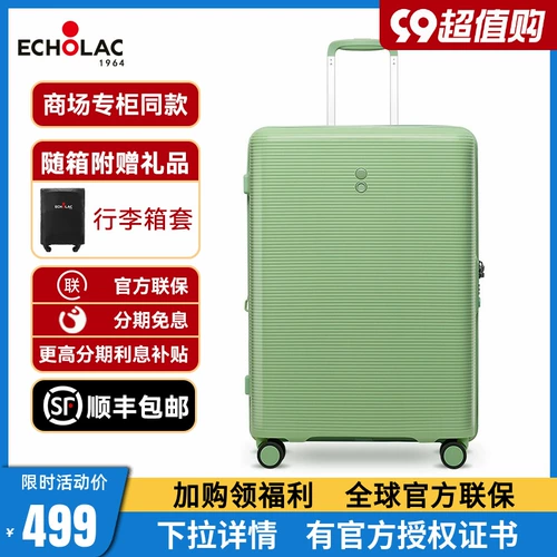 Echolac, кока -аинер зеленый царапина, царапина без багажа, женский универсальный рулевой рычаг пароля на колесах