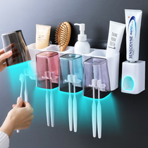 Toilet toothbrush holder mouthwash cup set wall-mounted toothbrush holder toothbrush holder toothbrush cup shelf brush toothbrush cup without punching
