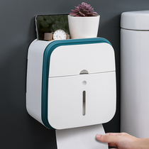 Toilet toilet paper towel toilet paper roll paper toilet paper box household waterproof creative wall-mounted punch-free shelf