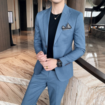 Rich bird suit suit mens Korean version slim casual handsome two-piece small suit high-end business formal jacket