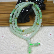 Myanmar natural emerald jade jade pendant dragon and green-three-color sweater chain bead chain girl necklace bracelet