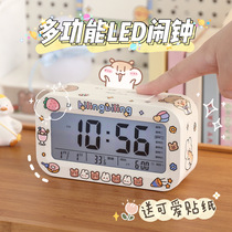 Smart electronic alarm clock student simple cute girl bedroom dormitory multi-function high volume silent bedside clock