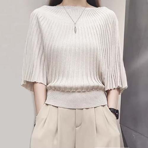 Летний шелковый трикотажный свитер, свободный крой