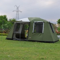 Two rooms and one hall Anti-rain multi-person double-decker camping tent 5-8 people 6-12 people Two rooms two rooms one hall outdoor tent