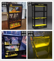 Bar champagne Cabinet KTV night show spades a Champagne wine seat LED acrylic luminous mobile champagne display stand