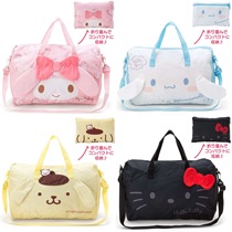 Cartoon foldable duffel bag handbag Casual shoulder bag Trolley travel coating storage bag Packing bag female