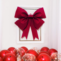 ins Net red wedding room layout creative romantic big bow handmade diy background wall decoration master bedroom wedding supplies
