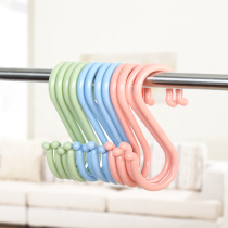 Kitchen non-scratch hook PP plastic plain S-shaped door rear adhesive hook multifunctional wardrobe clothes hook coat hook