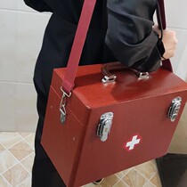 14 inch new pigskin medicine box leather visiting box family spare emergency medical box used by rural barefoot doctors