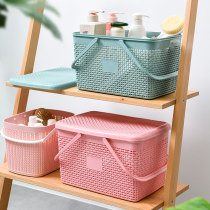 Portable bath basket toiletries storage hanging basket bathroom bath basket desktop storage basket plastic large household