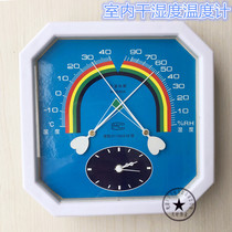 WS-A2 type high precision household indoor baby room large dial dry and wet hand thermometer hygrometer with clock