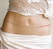 Ultra-flash red rope chain female simple pure silver body chain waist cord belt cord chain Life gift