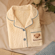 Cheese milky blue too soft ~ home dailyday family little bear flannel warm pyjamas for autumn and winter