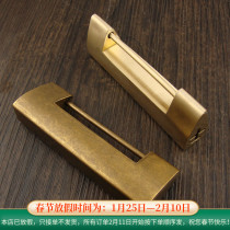 Gloss Chinese copper lock antique lock horizontal padlock old small lock head retro plain pure copper ancient horizontal bolt lock