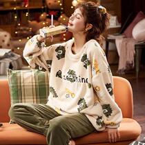 Winter Coral Velvet Pajamas Winter New Hardware Fashion Fashion Frank Fashion Winter Suite