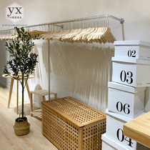 Clothing store display stand on the wall stainless steel display shelf creative floor-to-ceiling hanger light luxury womens clothes hanger pole