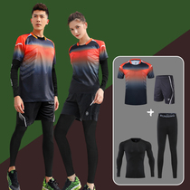 Badminton clothing mens suits womens 2022 new long-sleeved quick-drying tight-fitting training sports table tennis four-piece suit