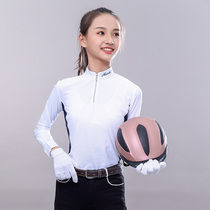 Childrens equestrian shirt quick-drying outdoor horse riding training long sleeve girl Knight training competition equipment clothing