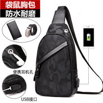 Mens Leather Texture Chest Bag Mens Bag Shoulder shoulder bag Men Korean Tide Leisure Chest Small Backpack