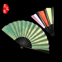 5-10 color rice paper folding fan dark green blue red purple powder gold gilt paper fan photo props antique Hanfu fan