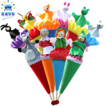 Small red hat Hide Cat Cat Telescopic Stick Wooden Doll Mobile Creative Toy Teasing Baby With Babys Baby Toys