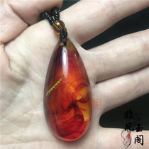 Amber beeswax sweater chain plant flower specimen water drop pendant pendant jewelry Mens and womens wild models promotional models