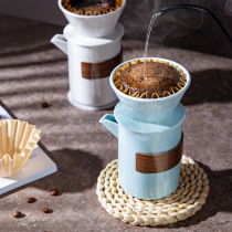 koonan hand punch coffee pot outdoor set cake type coffee filter Cup ceramic drip filter Cup leakage portable paper feed