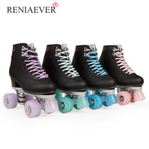 RENIAEVER double row skates 4 wheels roller skates indoor and outdoor skate shoes adult women
