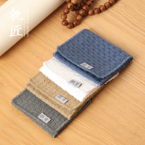 New handmade cotton tea towel absorbent high-grade thickened tea cloth towel clean square rag tea table accessories small Chinese style