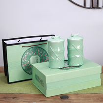 Green tea ceramic tea can packaging Longjing Biluochun Xinyang Maojian Huangshan Maofeng Enshi Yulu gift box empty box