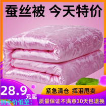 Silk quilt with 100% mulberry silk quilts thickened warm spring autumn and winter quilted by air conditioning by single double students at constant temperature