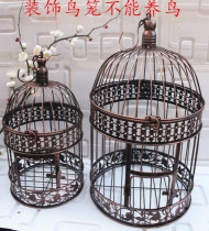 Wrought iron birdcage European Wrought iron birdcage Wedding decoration flower cage ornament props Bird cage hanging flower rack Bird cage