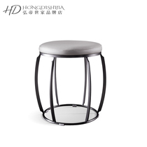 Light luxury small stool Creative tea table guest stool Household living room stainless steel stool Modern minimalist designer stool