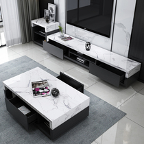  Nordic simple modern living room small apartment marble surface coffee table TV cabinet combination floor cabinet TV cabinet set