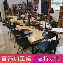 Customized handmade table 8 people Gold table to play gold table against the wall jewelry processing table silver work table 5 people Gold work table