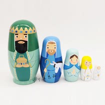 Five-story King Russian set doll wooden toy craft gift Valentines Day Christmas gift home decoration